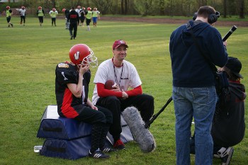 Geschafft vom Training gibt es noch ein Interview mit Coach Gazelle